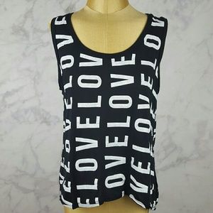 Express Black & White LOVE Tank Top Sz Small
